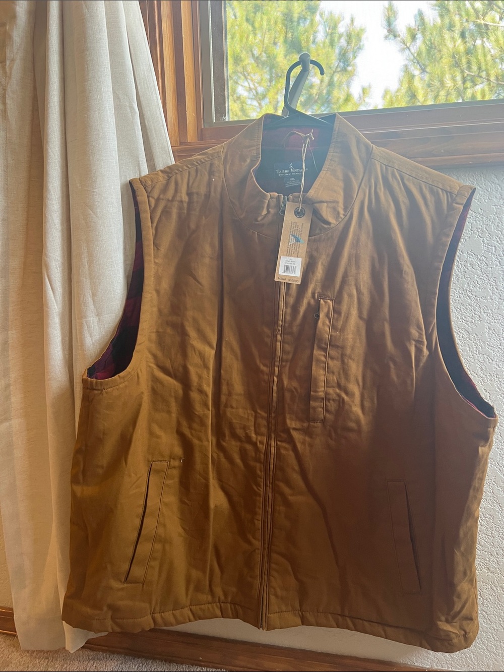 Tailor Vintage Brown Work Vest with Zip Front